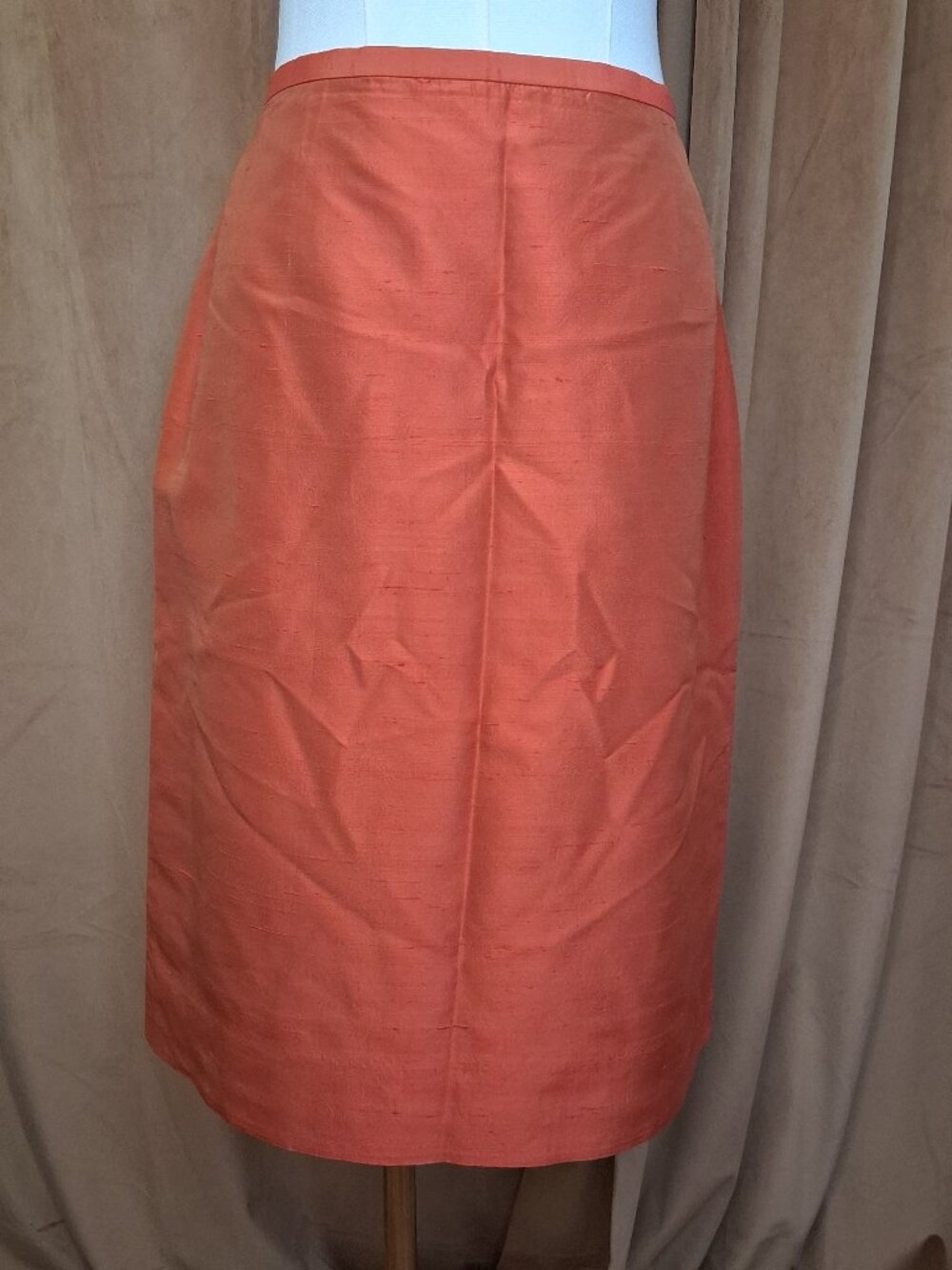Dana Buchman Orange 100% Silk Skirt Size 10